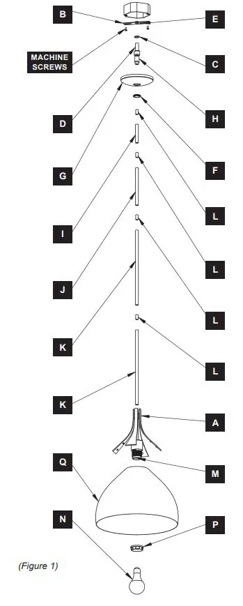 HUBBARDTON FORGE 134502 Summit Pendant Instruction Manual - Figure 1