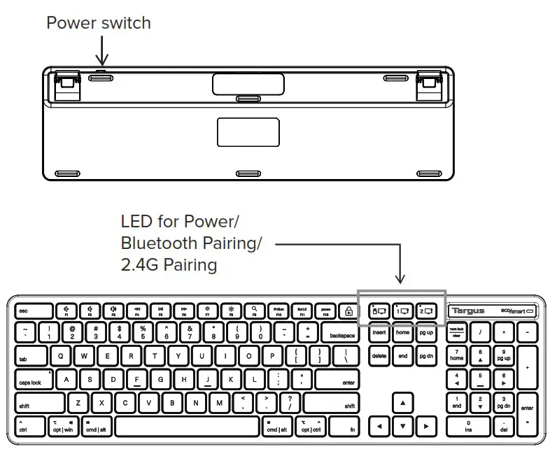 Targus AKB873 EcoSmart Full Size Wireless Keyboard - Bluetooth pairing