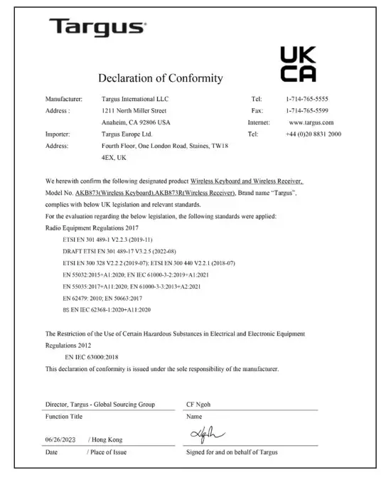 Targus AKB873 EcoSmart Full Size Wireless Keyboard - icon dd3s