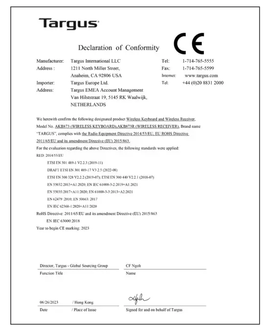 Targus AKB873 EcoSmart Full Size Wireless Keyboard - icons 3