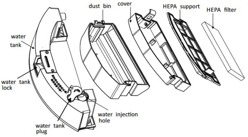 Livoo DOH126 Robot Vacuum Cleaner - filter cleaning