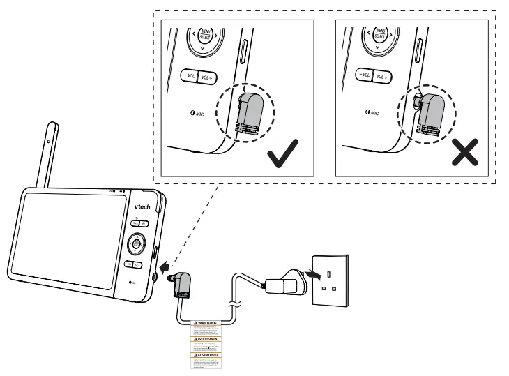VTech VM919HD Full Colour Pan and Tilt HD Video Monitor - Connect the baby unit 2
