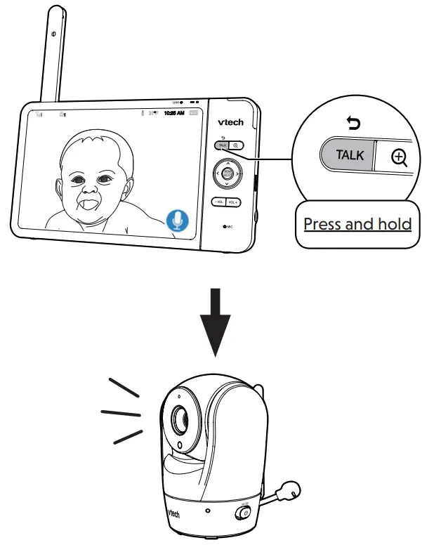 VTech VM919HD Full Colour Pan and Tilt HD Video Monitor - Zoom 1