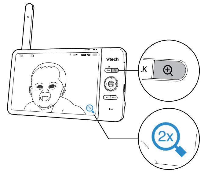 VTech VM919HD Full Colour Pan and Tilt HD Video Monitor - Zoom