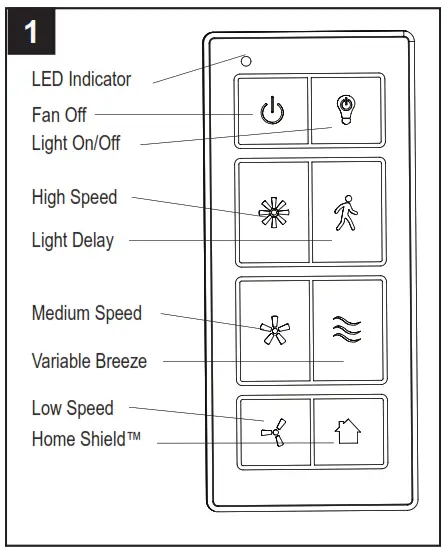 Harbor Breeze 42866 Lindholme Ceiling Fan - control button