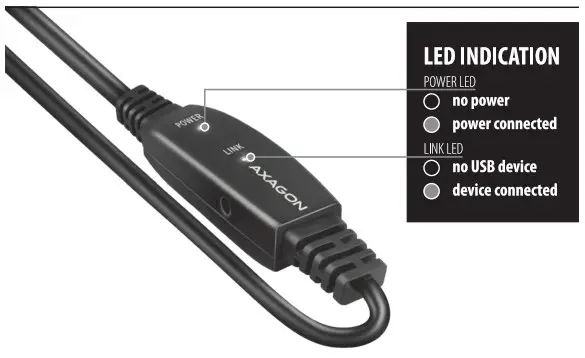 AXAGON ADR-215B Active USB 2.0 Connecting Cable 15m - usb