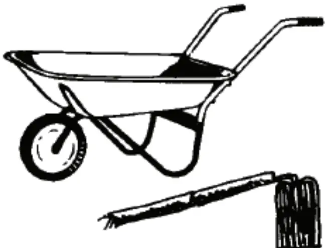 Wheelbarrow & Hoe