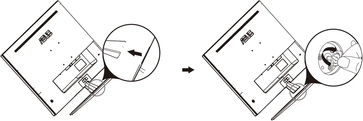 ASUS VP32U - Assembling the Monitor Base