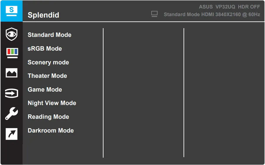 ASUS VP32U - OSD Menu 2