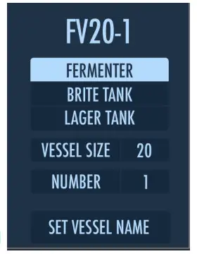 Ss Brewtech FTSs Pro Touch - SET VESSEL NAME