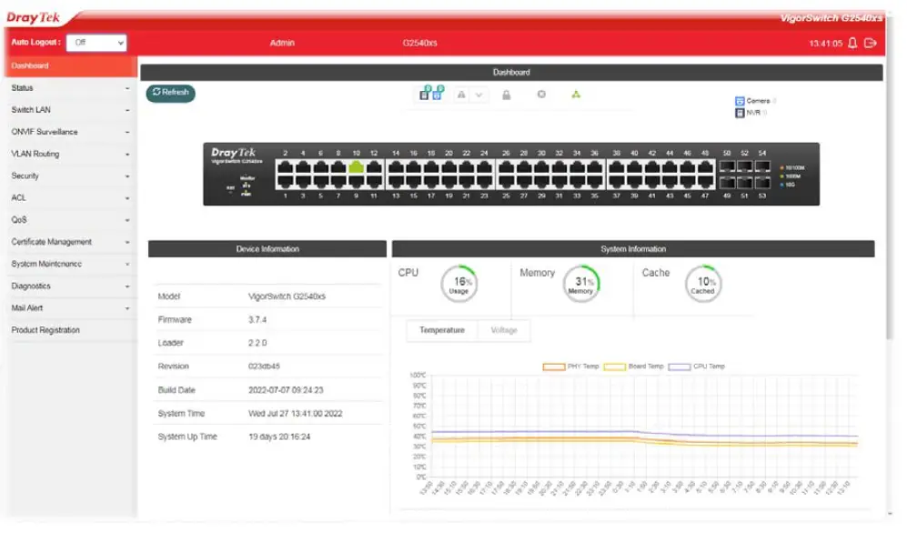 DrayTek VigorSwitch G2540xs L2+ Managed Switch 8