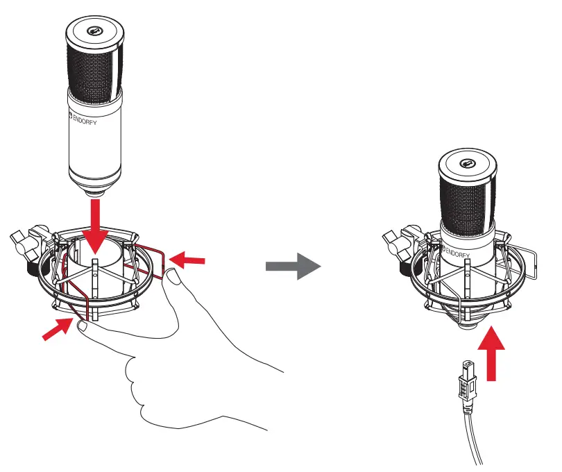 ENDORFY EY1B005 Solum Streaming Onyx White USB Microphone - plug in