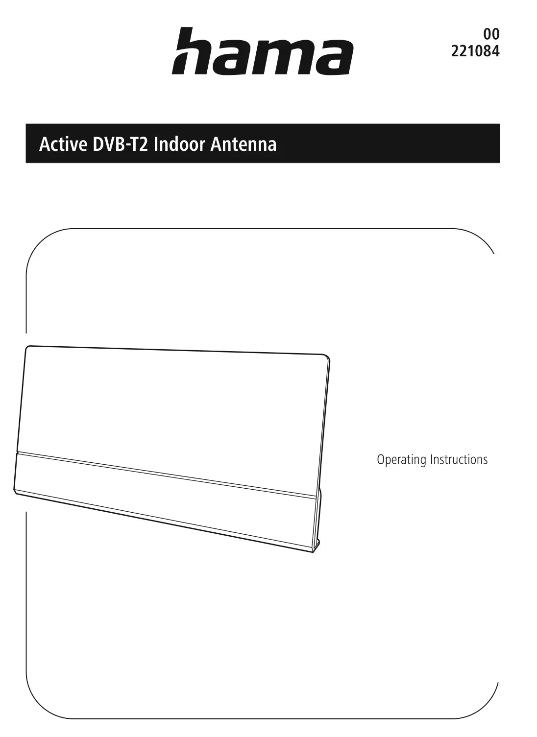 hama 00221084 Active DVB-T2 Indoor Antenna Instruction Manual