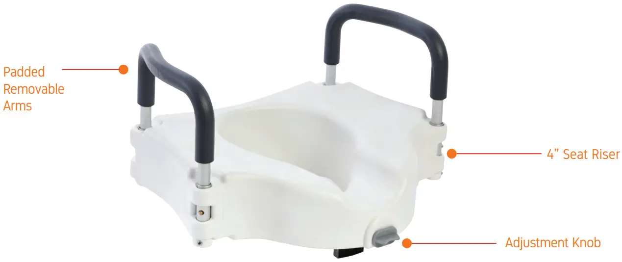 RHYTHM HEALTHCARE B3150 Raised Toilet Seat with Removable Arms - GENERAL EXPLANATION