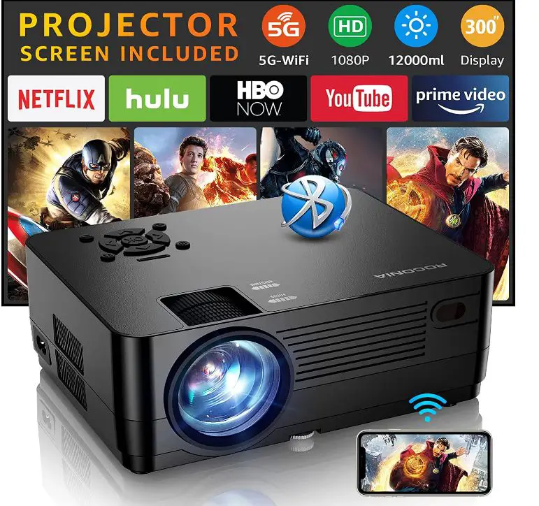 Roconia-Q611-WiFi-Bluetooth-Native-1080P-Projector-Imgg