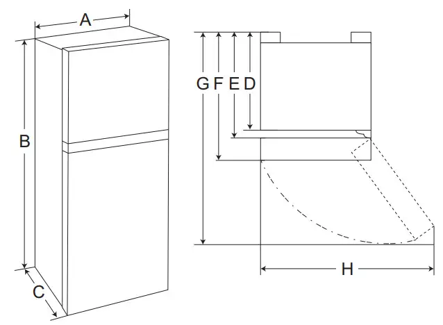 LG 230106 Fridge and Freezer - Clearances