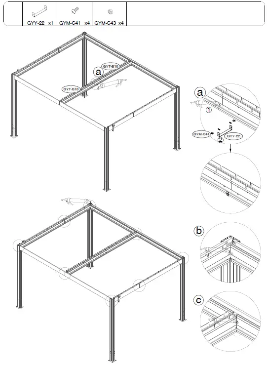 SANTA 400S300 Freestanding Louvered Pergola 27