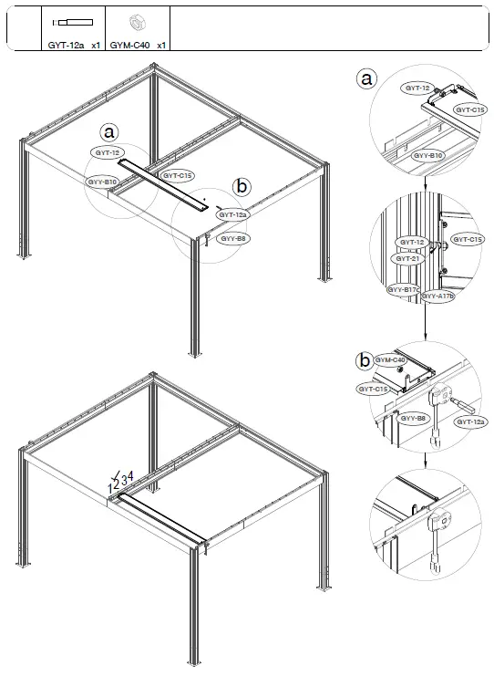 SANTA 400S300 Freestanding Louvered Pergola 30