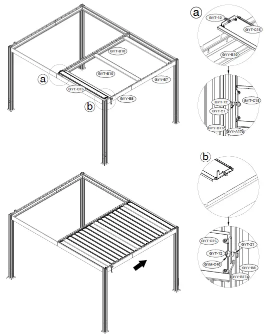 SANTA 400S300 Freestanding Louvered Pergola 33