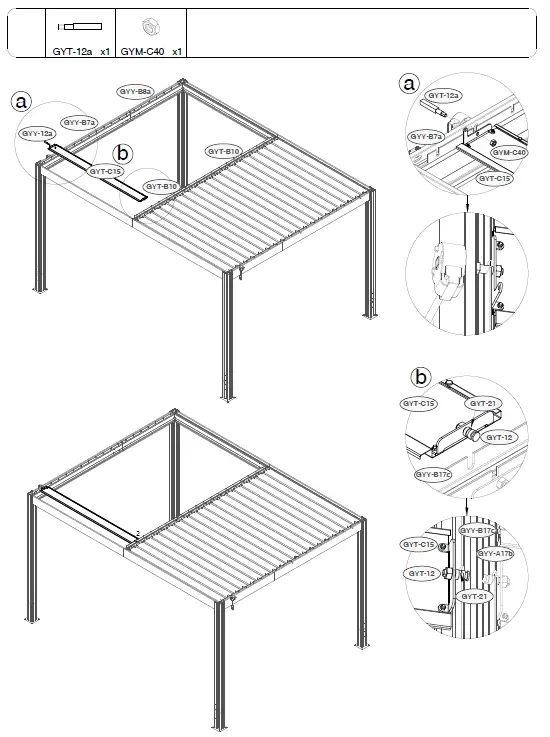 SANTA 400S300 Freestanding Louvered Pergola 35