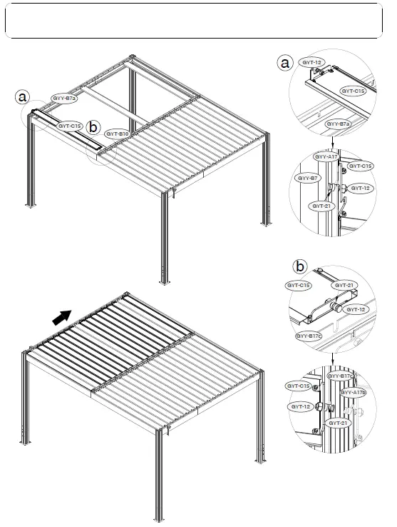 SANTA 400S300 Freestanding Louvered Pergola 38