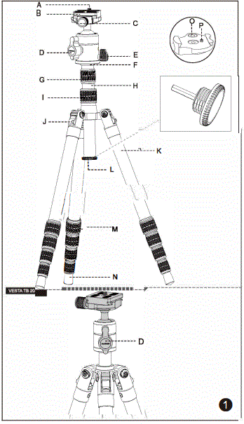 VESTA-TB-2O4CB-Carbon-Fiber-Tripod-fig-1