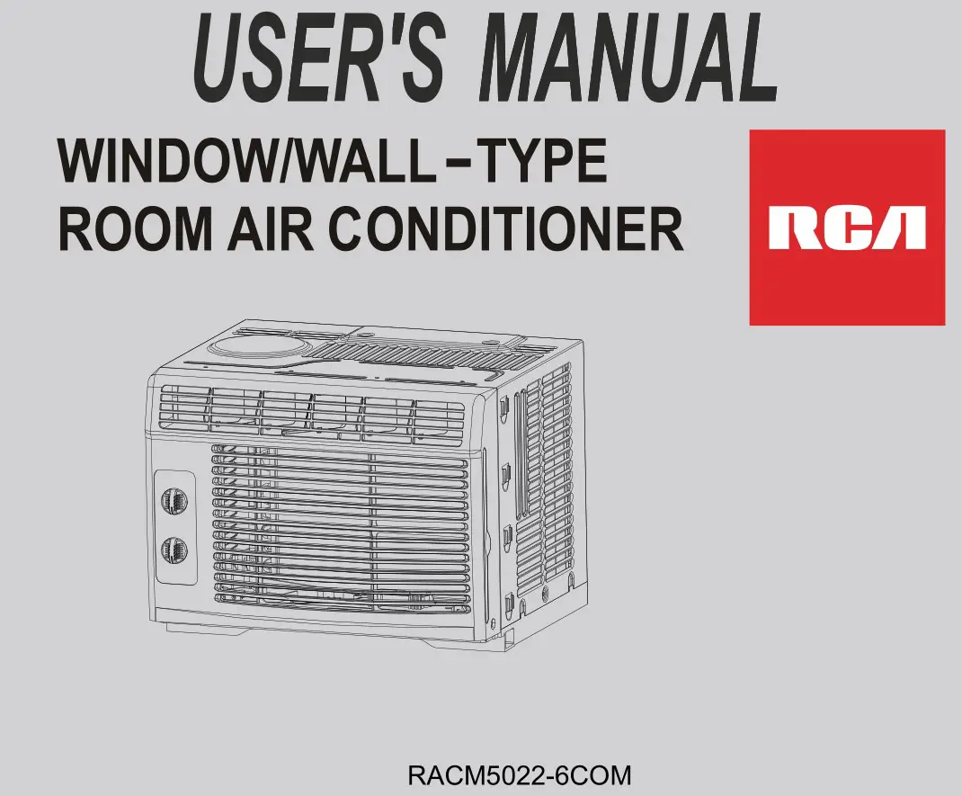 RCA RACM5022-6COM Window or Wall-Type Room Air Conditioner User Manual