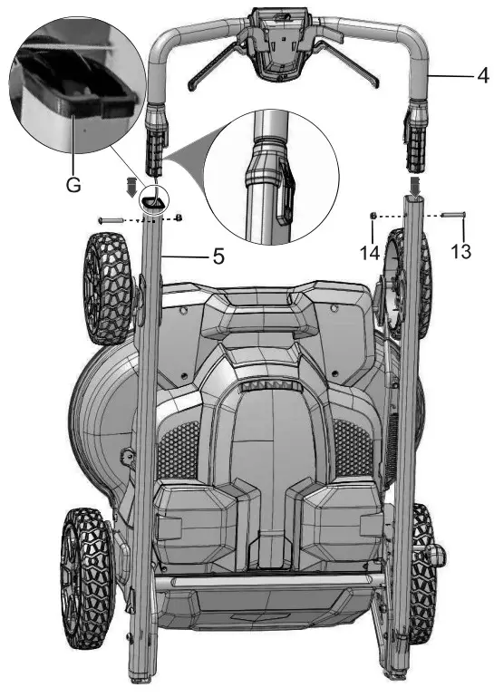 greenwork pro LMB405 Cordless Battery Self Propelled Lawn Mower - Fig 2