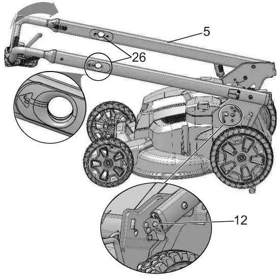greenwork pro LMB405 Cordless Battery Self Propelled Lawn Mower - Fig 3