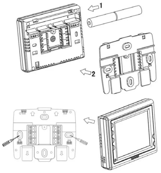 SASWELL SAS908XWHB 7-RF Wireless Programmable Room Thermostat - Battery installation