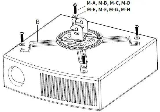 V-I-V-O-MOUNT-VP01B-Black-Projector-Ceiling-Mount-FIG-13