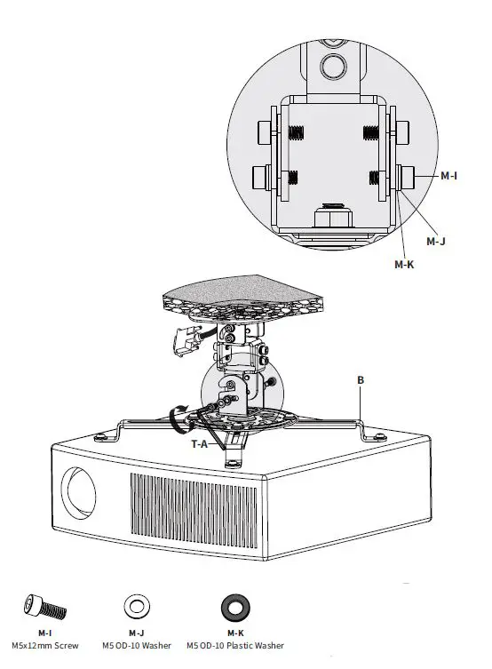V-I-V-O-MOUNT-VP01B-Black-Projector-Ceiling-Mount-FIG-17