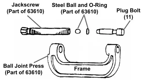 MADDOX 58785 11PC Ball Joint Service Add-On Kit - Attaching Plug Bolt to Ball Joint Press Frame