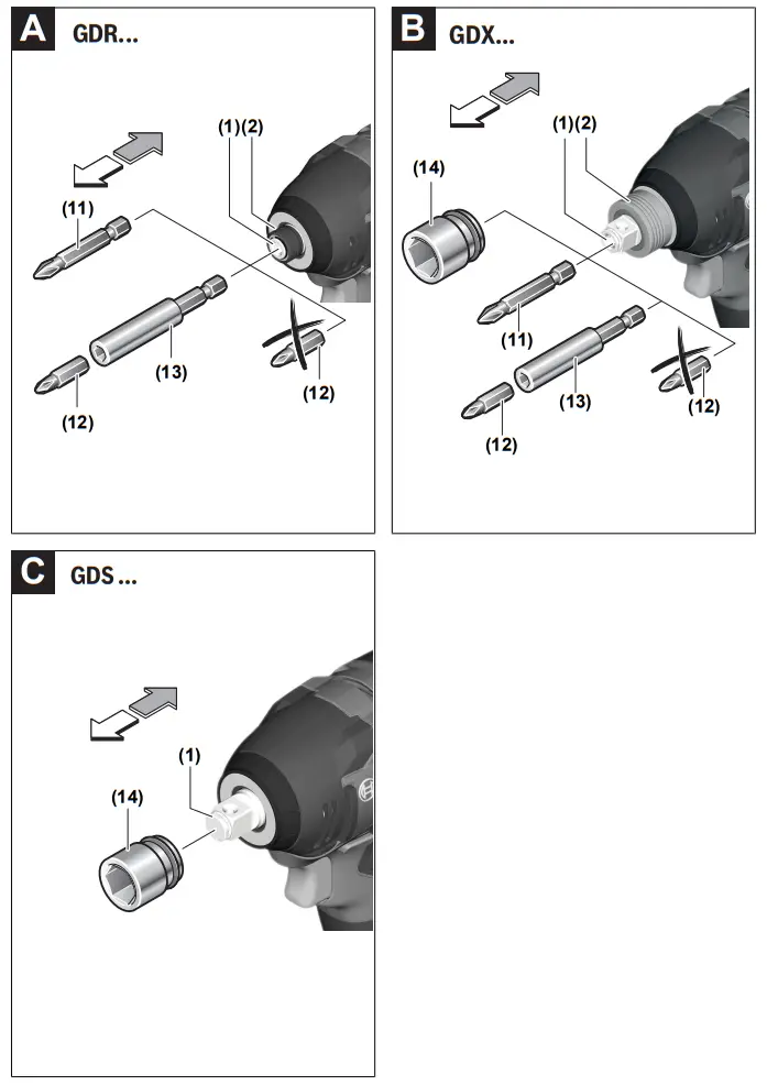 BOSCH GDR, GDX, GDS Professional 18V-210C Cordless Impact Driver - fig 1