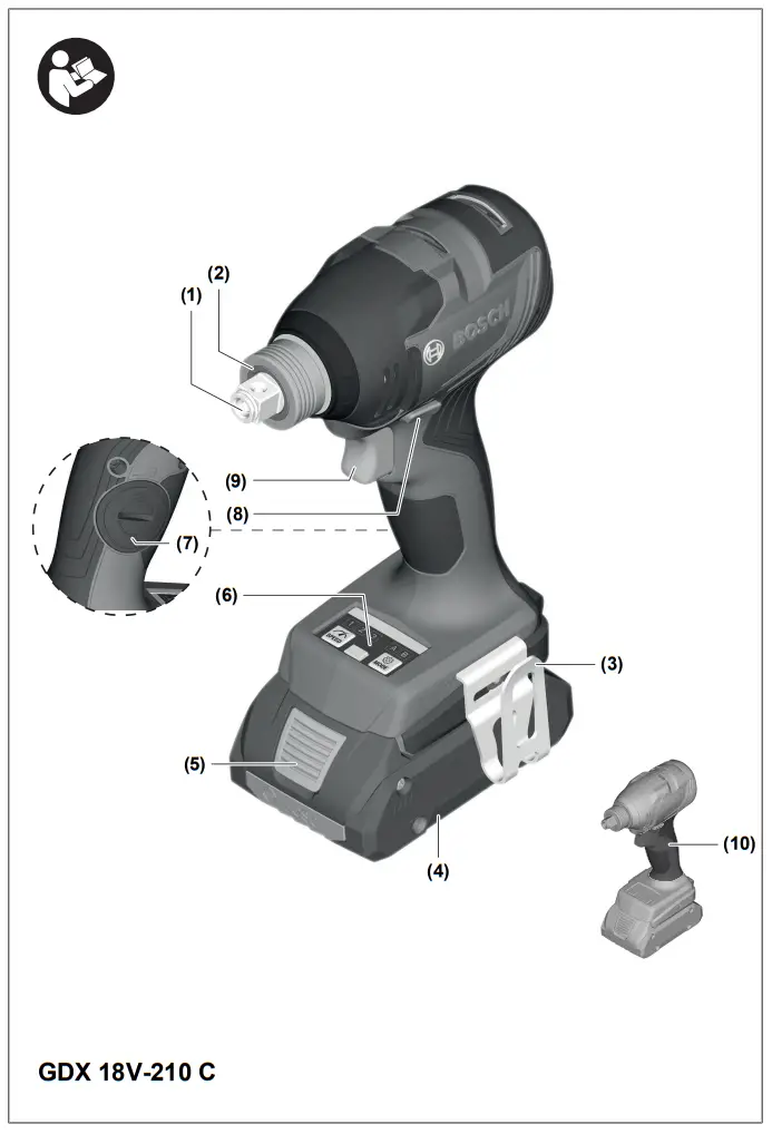 BOSCH GDR, GDX, GDS Professional 18V-210C Cordless Impact Driver - fig