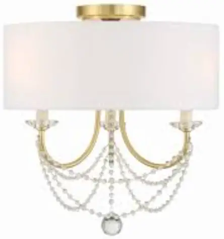 CRYSTORAMA DEL-90803-AG-CEILING Delilah Three Light Ceiling Mount