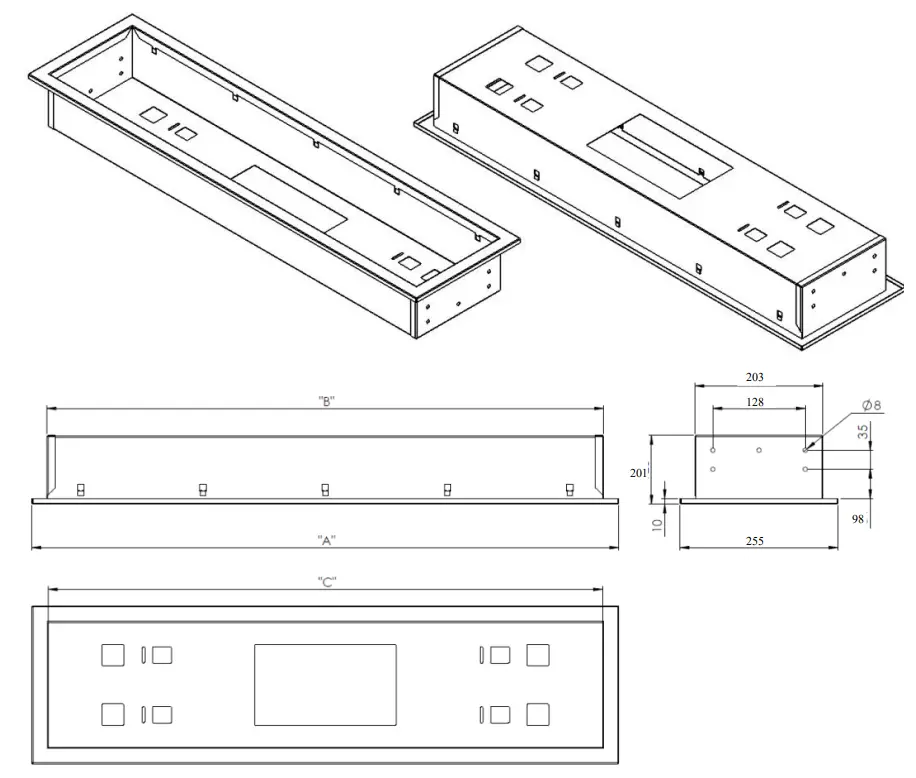 HEATSTRIP THY2200 Flush Mount Encloser - Flush Mount 1