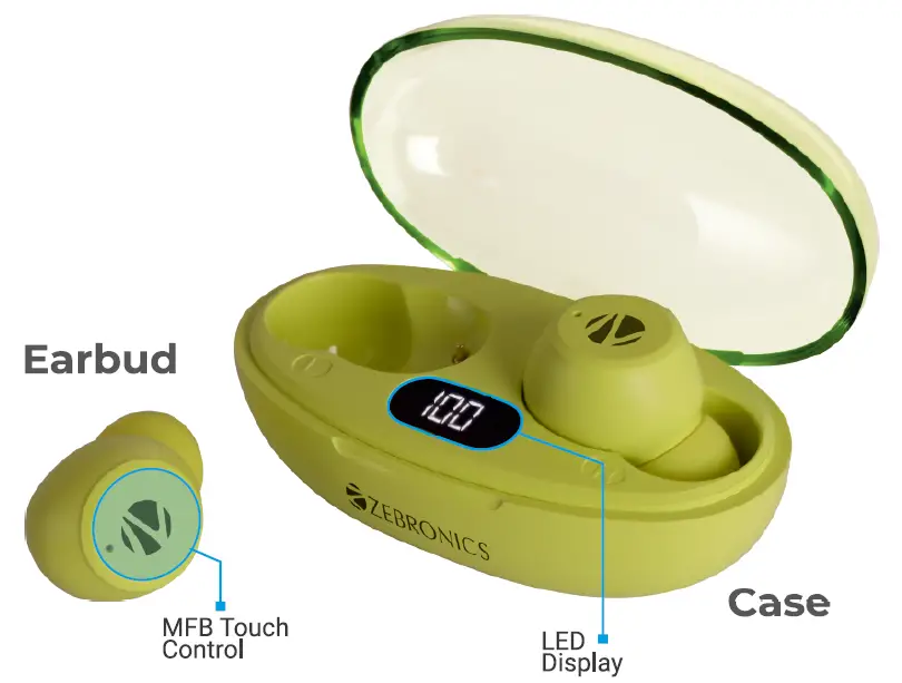 ZEBRONICS ZEB PODS2 Wireless Earbuds 1