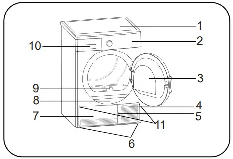 Daewoo T7CT1W0ES Tumble Dryer - outlet or sink 1