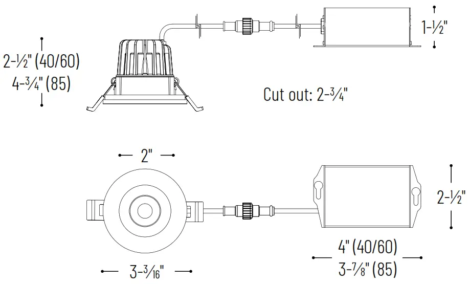 NORA LIGHTING NM2 2RDC 2Inch M2 Round LED Downlight - FIGURE 3