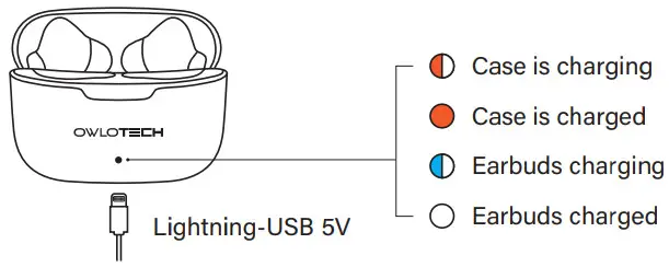 OWLOTECH Ear Twins Next Earbuds - Charging