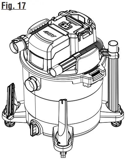 RYOBI RY40WD01 Cordless Wet and Dry Vacuum Cleaner - Fig 17