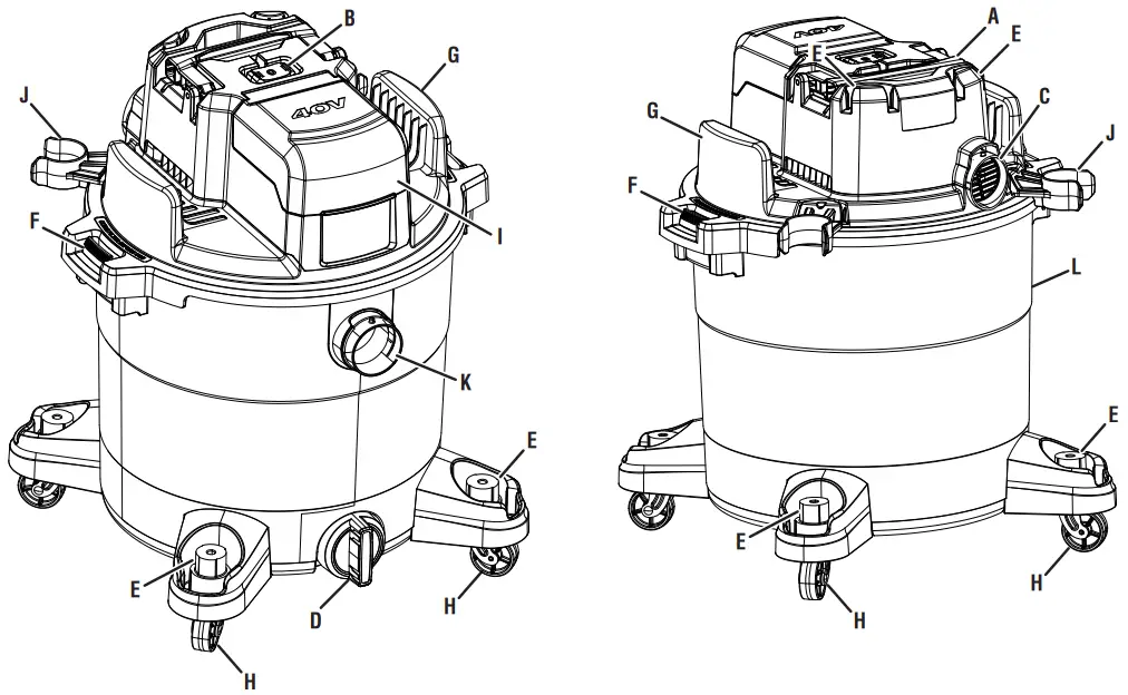 RYOBI RY40WD01 Cordless Wet and Dry Vacuum Cleaner - RY40WD01