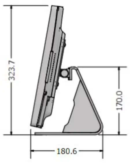 MicroTouch IC-215P-AW4-W10 Touch Computer - Side View