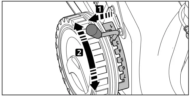 STIHL RM 248.2 T Petrol Lawn Mower - cutting height