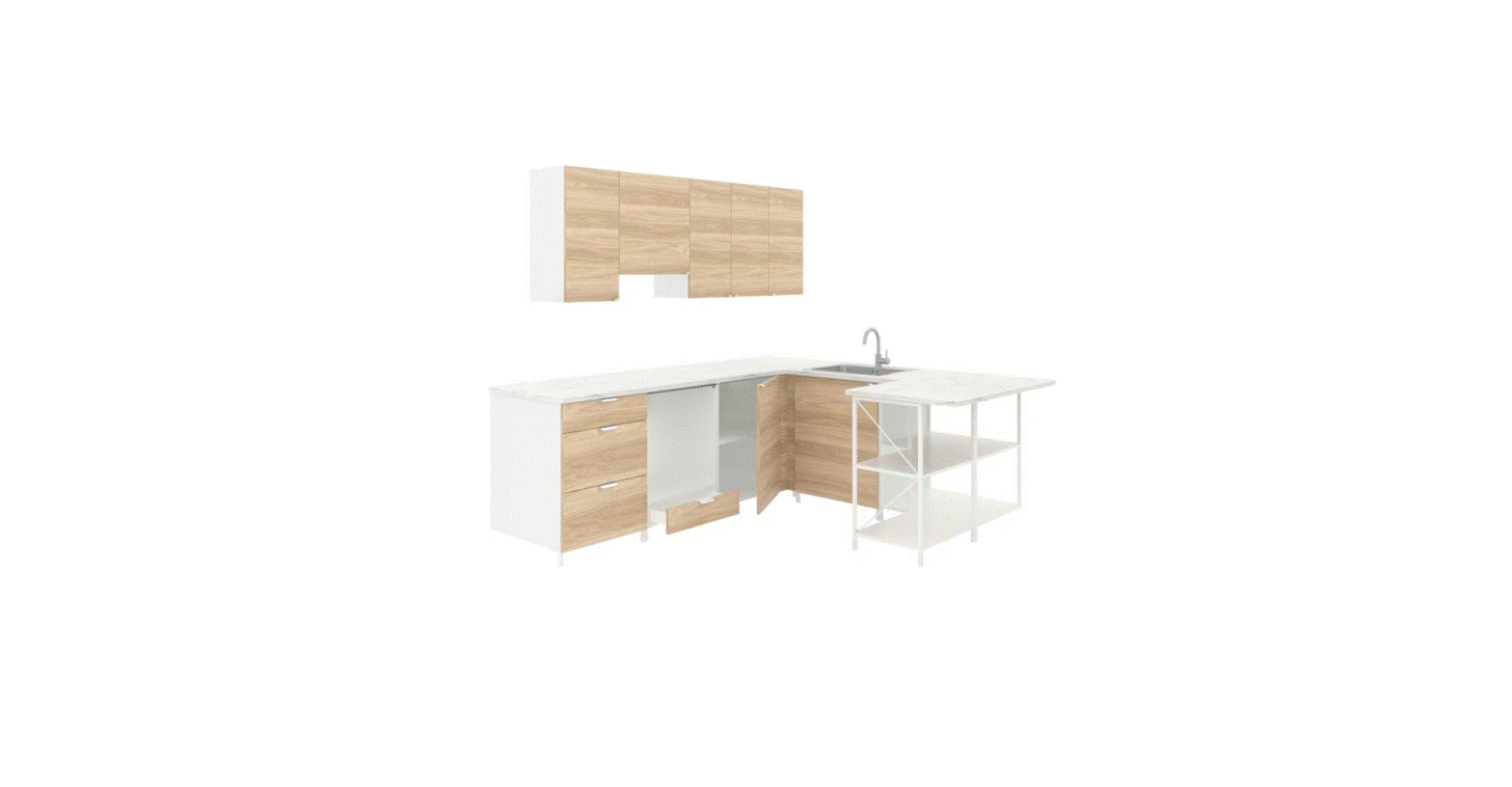 Ikea Enhet Corner Kitchen White Oak Effect Instructions