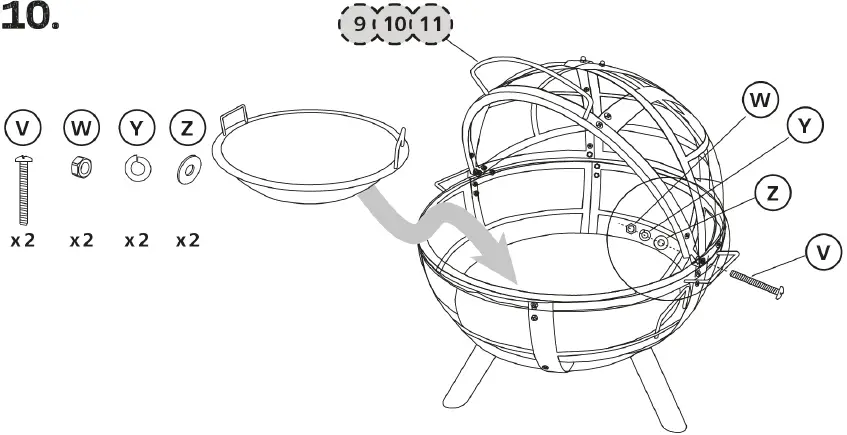 FCCBBQ FCC-B-22201 Fire Pit Fireglobe 14