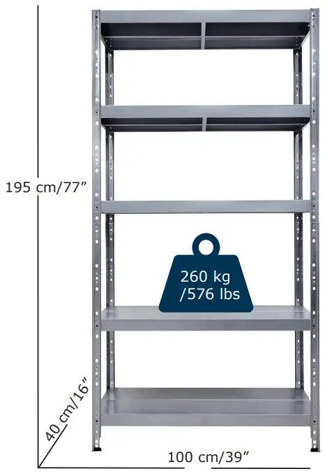 COSTWAY-JZ10105-Metal-Storage-Shelf-fig 1