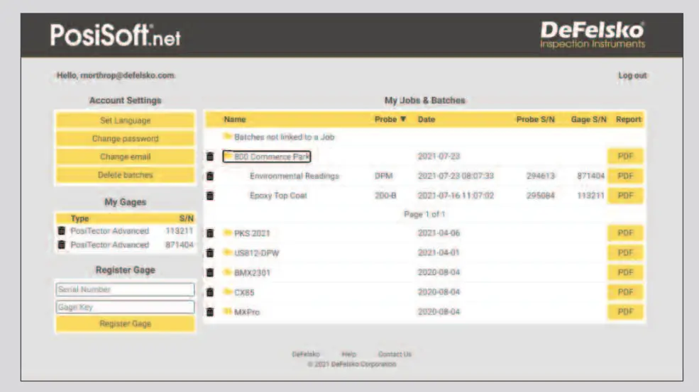 PosiTector App — iOS/Android