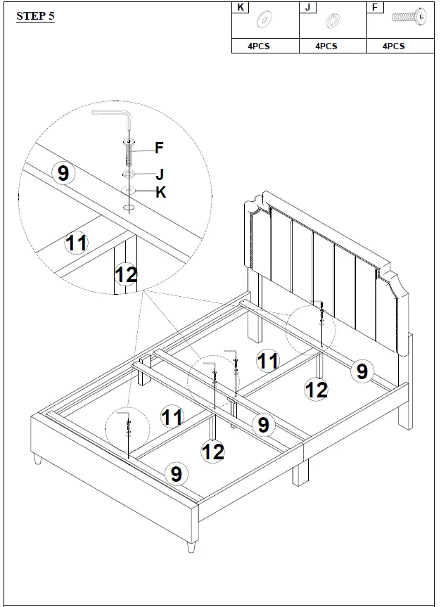 Qualler-WF292444-Gray-Upholstered-Frame-King-Size-Platform-Bed-FIG- (8)